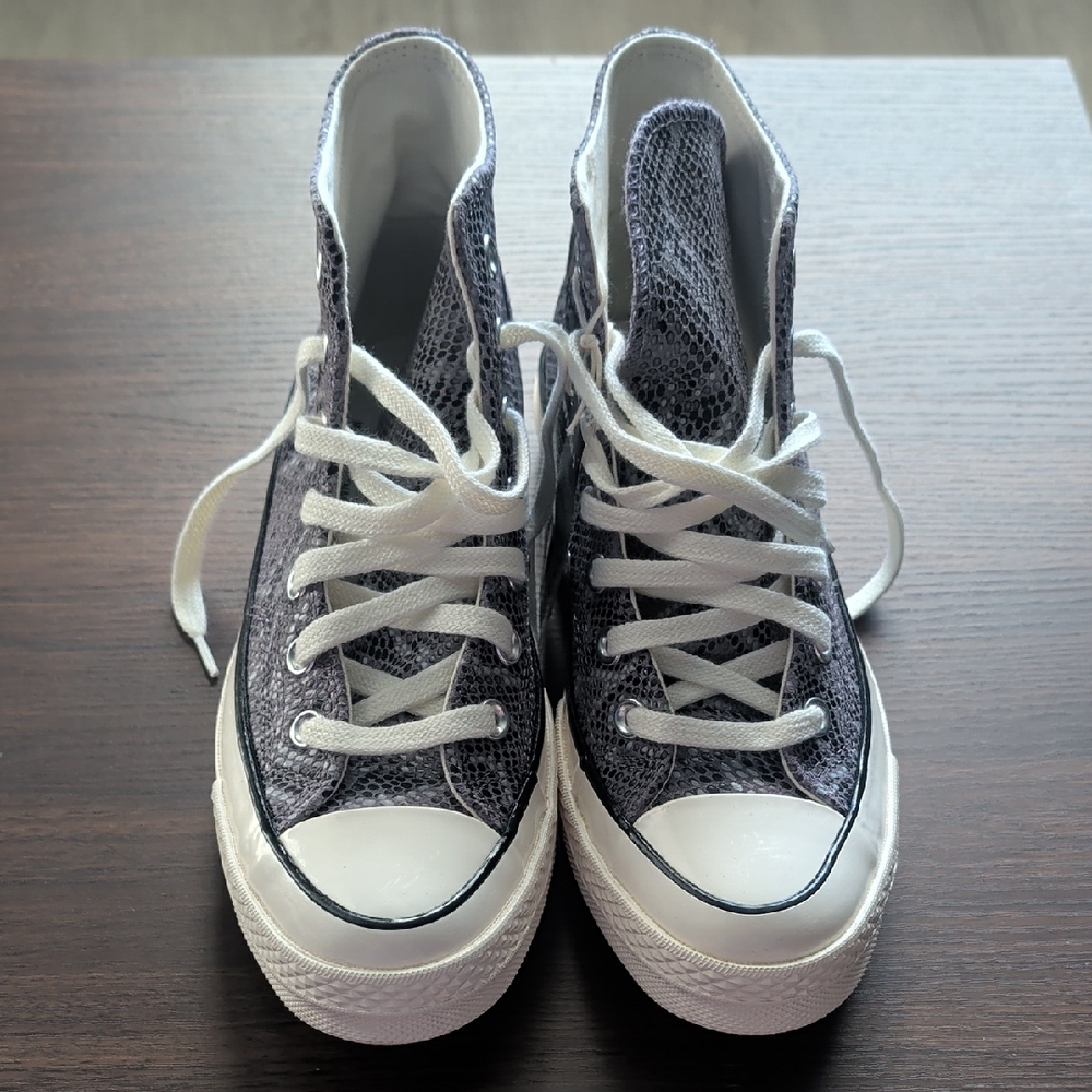 Converse Purple Snake Print High-Top Sneakers